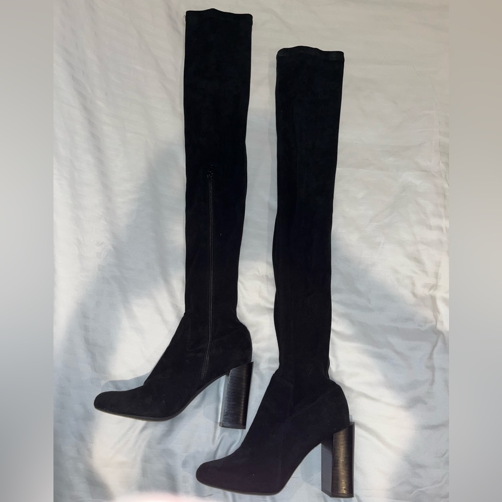 Jefffrey Campbell Black Thigh High Suede Boots